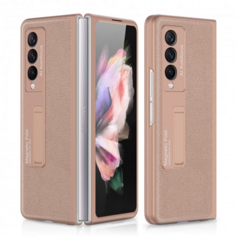 Θήκη Samsung Galaxy Z Fold 3 5G Gkk Support Litchi Leather