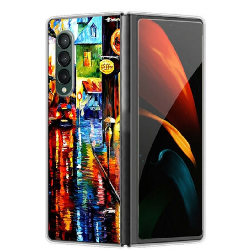 Θήκη Samsung Galaxy Z Fold 3 5G Ζωγραφική Με Καφέ