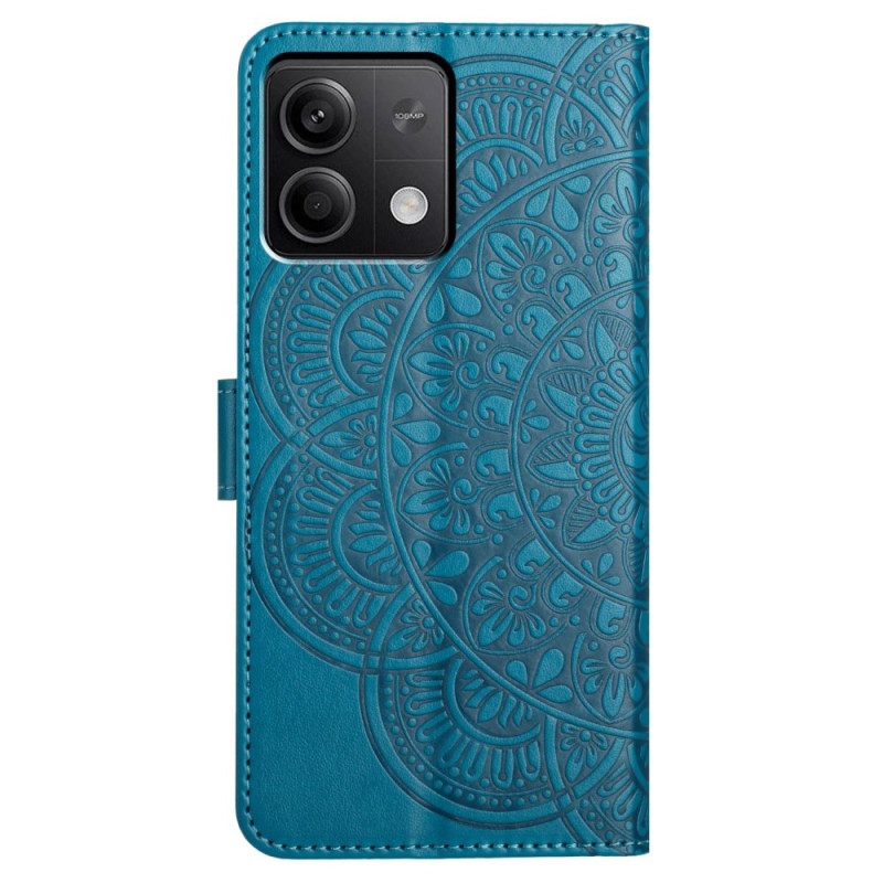 Δερματινη Θηκη Xiaomi Redmi Note 13 4g Εκτύπωση Mandala Με Λουράκι