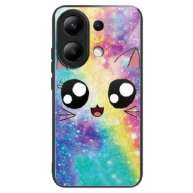 Κάλυμμα Xiaomi Redmi Note 13 4g Θήκες Κινητών Γυαλί Rainbow Cat Tempered Glass