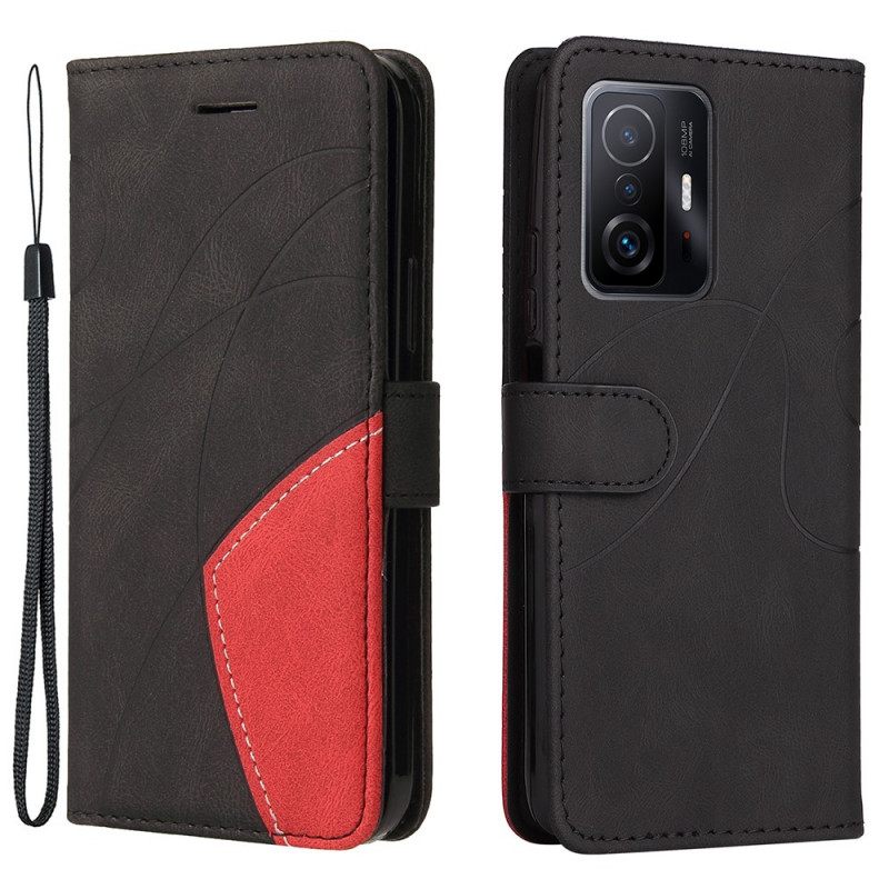 δερματινη θηκη Xiaomi 11T / 11T Pro Δίχρωμο Signature Faux Leather