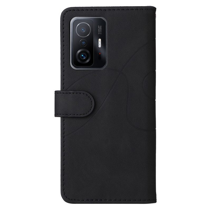 δερματινη θηκη Xiaomi 11T / 11T Pro Δίχρωμο Signature Faux Leather