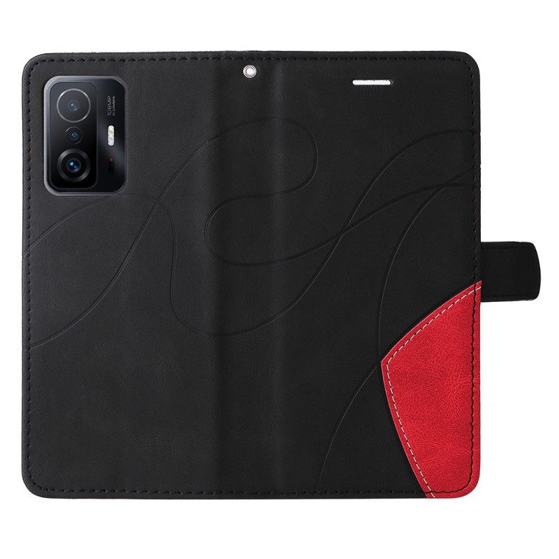 δερματινη θηκη Xiaomi 11T / 11T Pro Δίχρωμο Signature Faux Leather