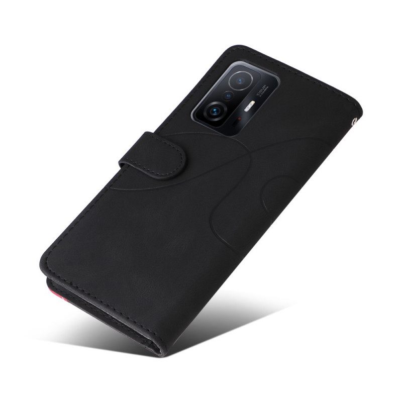 δερματινη θηκη Xiaomi 11T / 11T Pro Δίχρωμο Signature Faux Leather