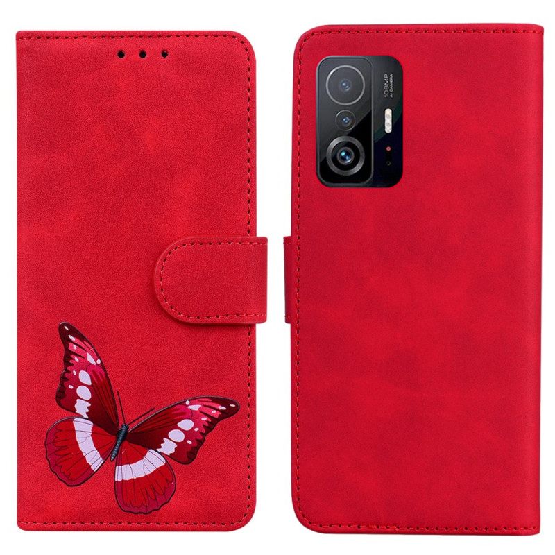 δερματινη θηκη Xiaomi 11T / 11T Pro Skin-touch Butterfly