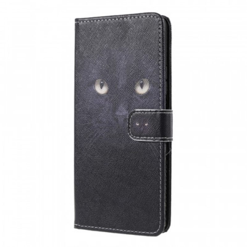 Κάλυμμα Xiaomi 11T / 11T Pro με κορδονι Strappy Black Cat Eyes