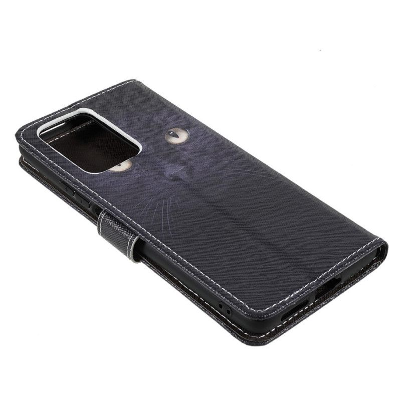 Κάλυμμα Xiaomi 11T / 11T Pro με κορδονι Strappy Black Cat Eyes