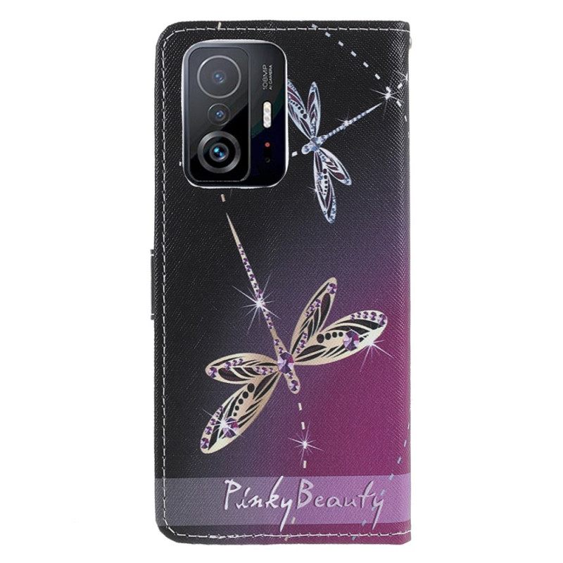 Κάλυμμα Xiaomi 11T / 11T Pro με κορδονι Strappy Dragonflies