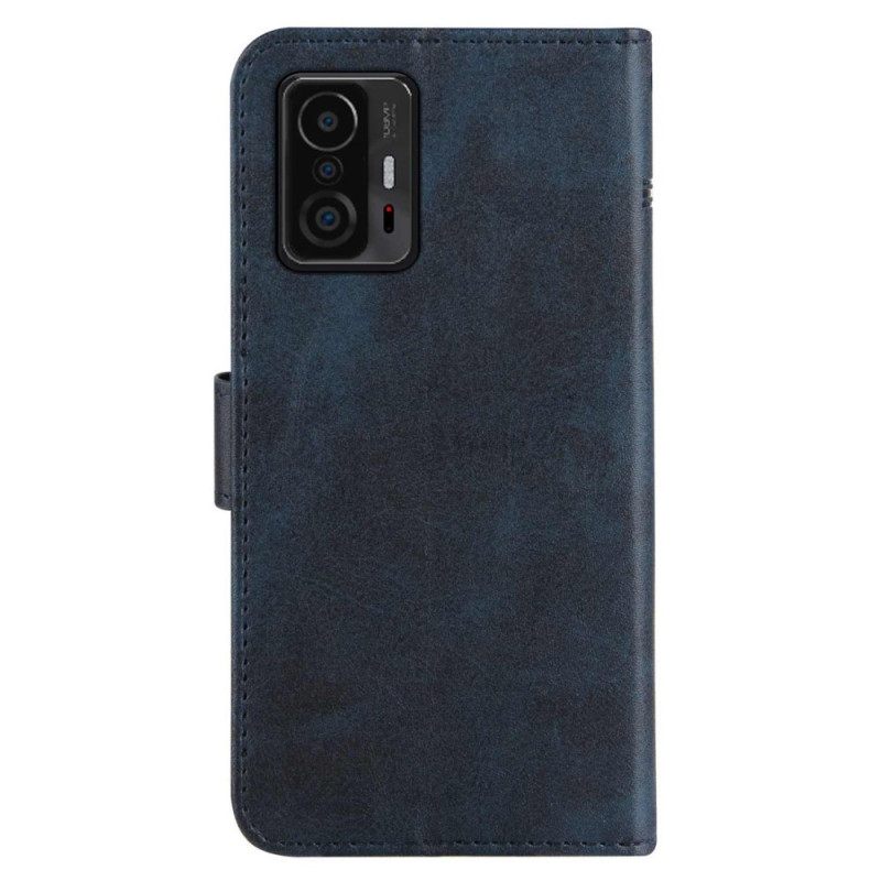 Κάλυμμα Xiaomi 11T / 11T Pro με κορδονι Strappy Geo Leather Effect