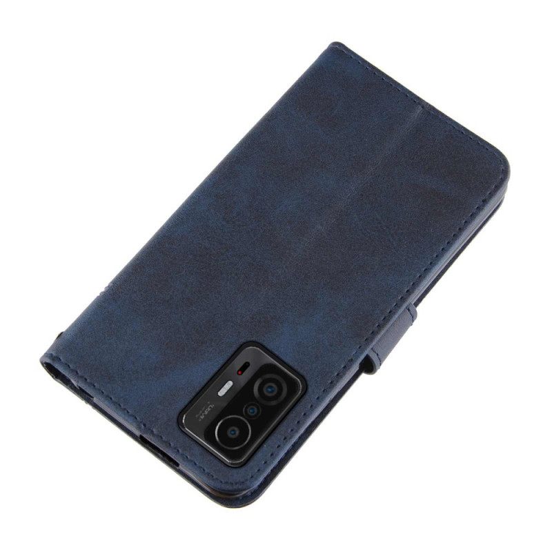 Κάλυμμα Xiaomi 11T / 11T Pro με κορδονι Strappy Geo Leather Effect