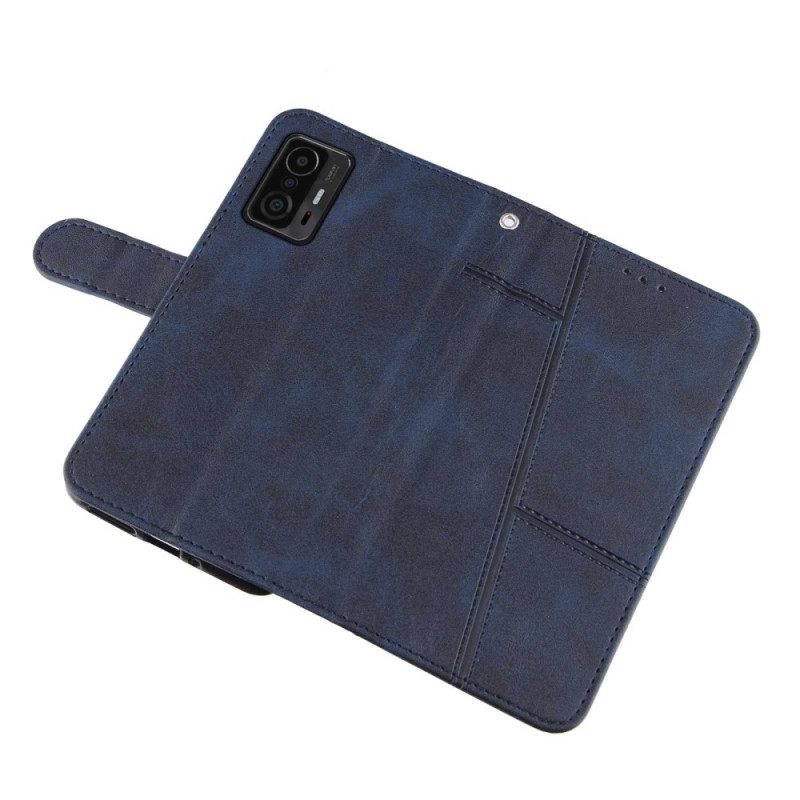 Κάλυμμα Xiaomi 11T / 11T Pro με κορδονι Strappy Geo Leather Effect