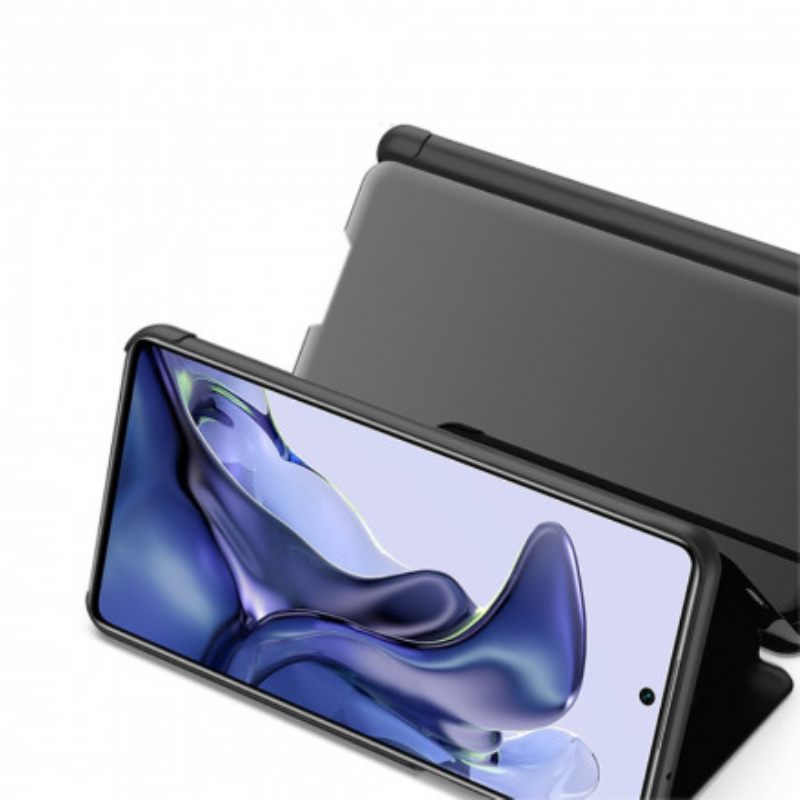 θηκη κινητου Xiaomi 11T / 11T Pro Καθρέφτης Και Ψεύτικο Δέρμα