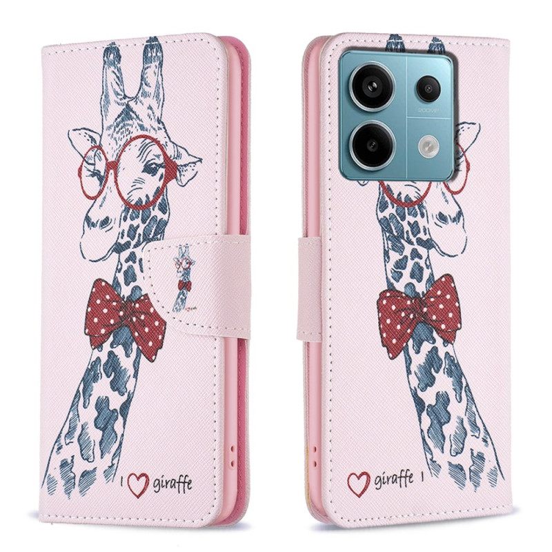 Δερματινη Θηκη Xiaomi Redmi Note 13 Pro 5g Intello Giraffe Σιλικόνης