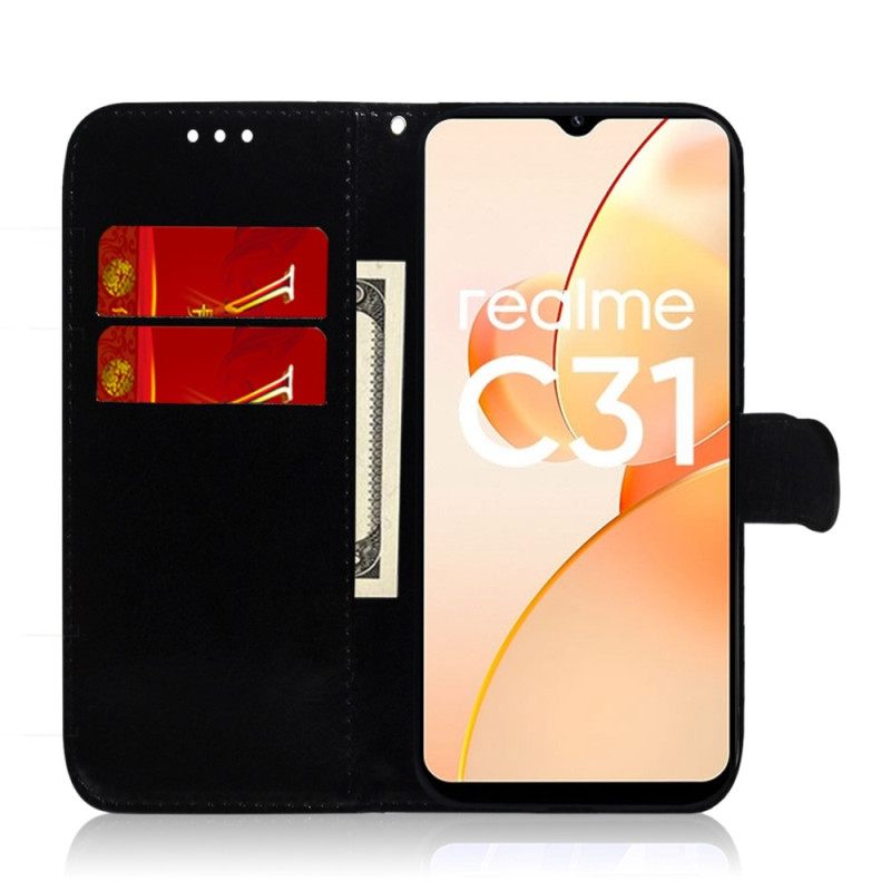 Κάλυμμα Realme C35 με κορδονι Εφέ Strappy Mirror