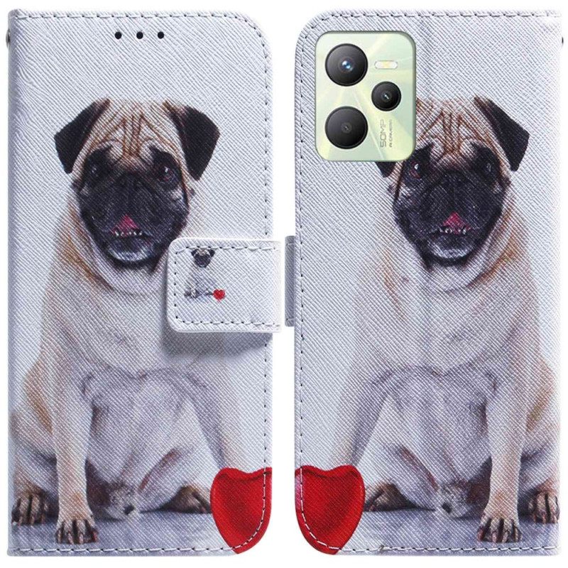 Θήκη Flip Realme C35 Pug Dog