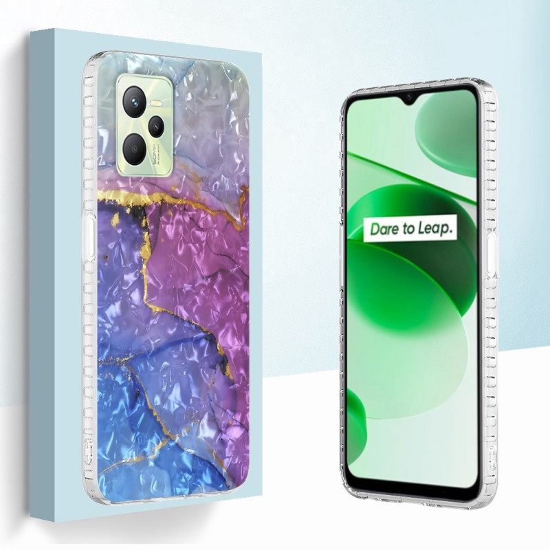 θηκη κινητου Realme C35 Κομψό Μπλε Μάρμαρο