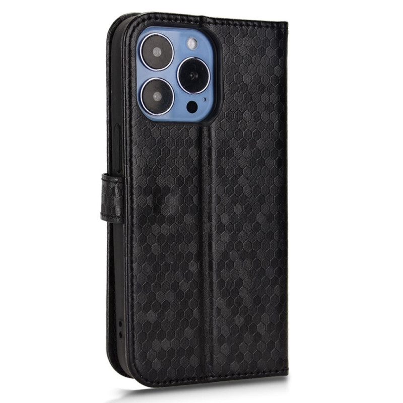 δερματινη θηκη iPhone 14 Pro με κορδονι 3d Pattern Strappy