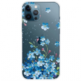θηκη κινητου iPhone 14 Pro Άνευ Ραφής Μπλε Λουλούδια