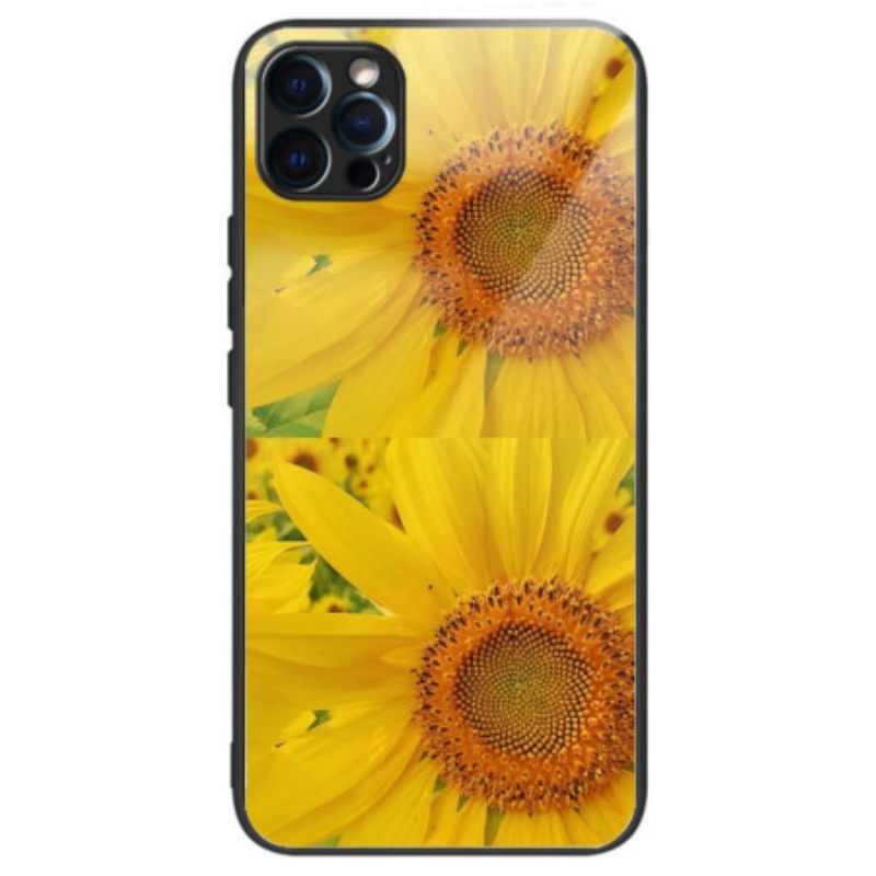 θηκη κινητου iPhone 14 Pro Tempered Glass Sunflowers