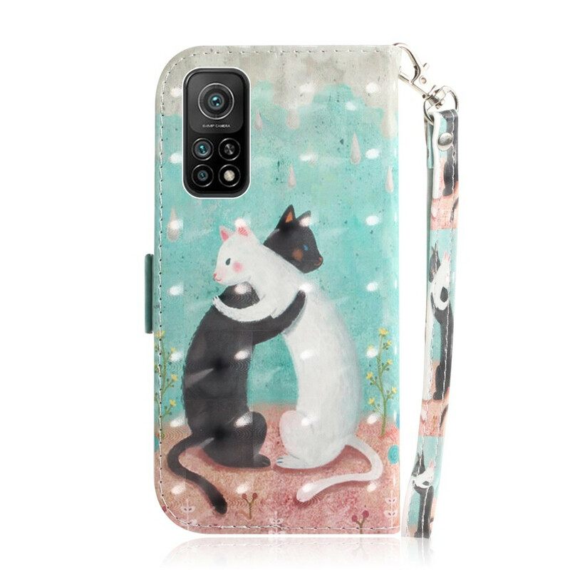 Κάλυμμα Xiaomi Mi 10T / 10T Pro με κορδονι Strappy Cat Friends