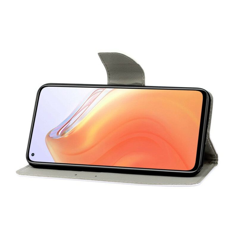 Θήκη Flip Xiaomi Mi 10T / 10T Pro Αριστοτεχνικά Λουλούδια Με Λουράκι