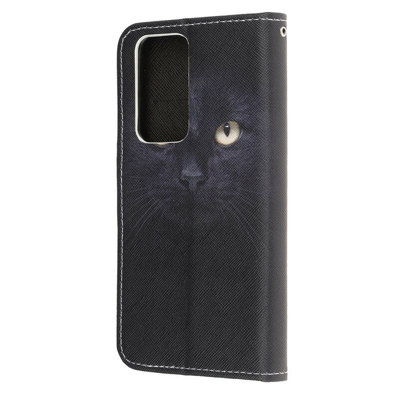 Θήκη Flip Xiaomi Mi 10T / 10T Pro με κορδονι Strappy Black Cat Eyes