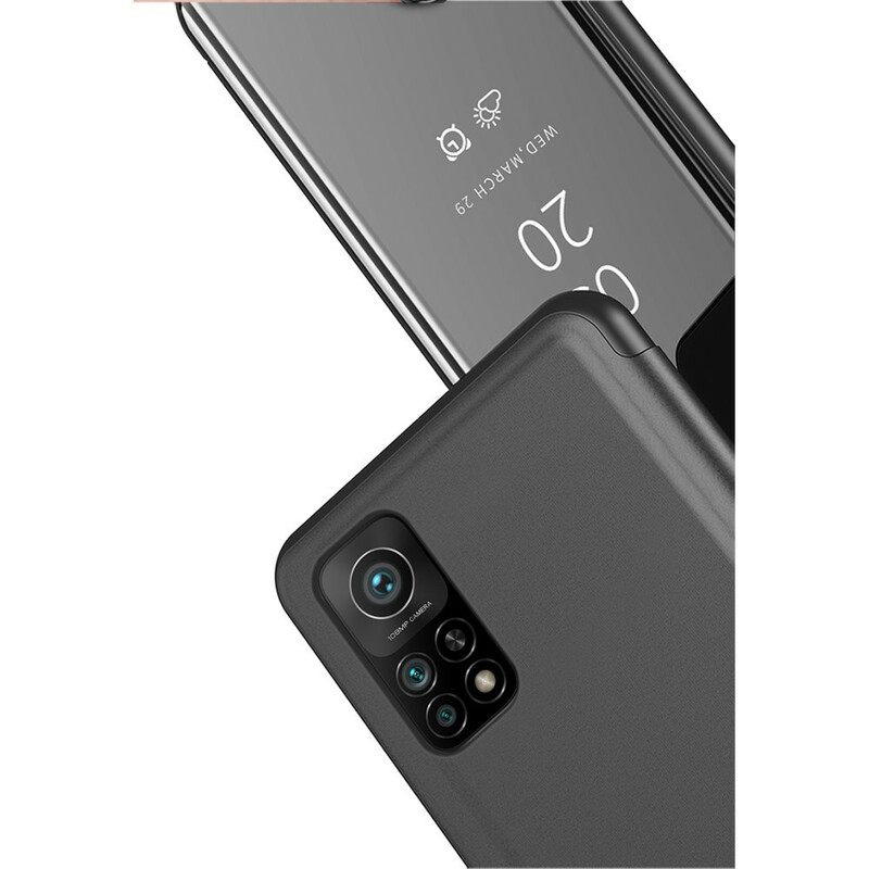 θηκη κινητου Xiaomi Mi 10T / 10T Pro Καθρέφτης Και Ψεύτικο Δέρμα