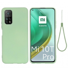 Θήκη Xiaomi Mi 10T / 10T Pro Υγρή Σιλικόνη Με Κορδόνι