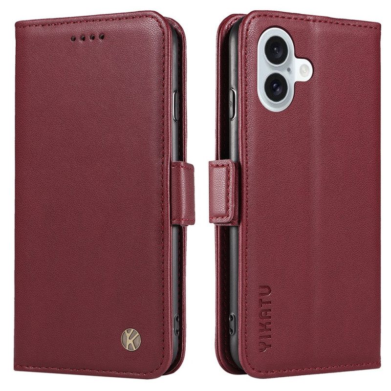 Δερματινη Θηκη iPhone 16 Plus Faux Leather Yikatu