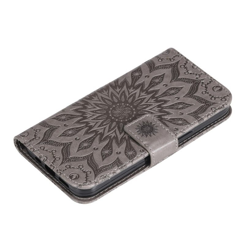 Δερματινη Θηκη iPhone 16 Plus Μοτίβο Mandala Με Λουράκι