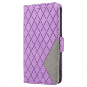 Δερματινη Θηκη iPhone 16 Plus Strappy Diamond Pattern Σιλικόνης