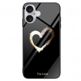 Κάλυμμα iPhone 16 Plus For Love Black Σιλικόνης