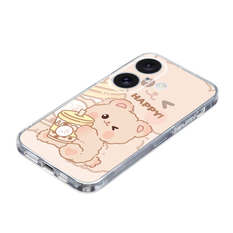 Κάλυμμα iPhone 16 Plus Happy Bear Σιλικόνης