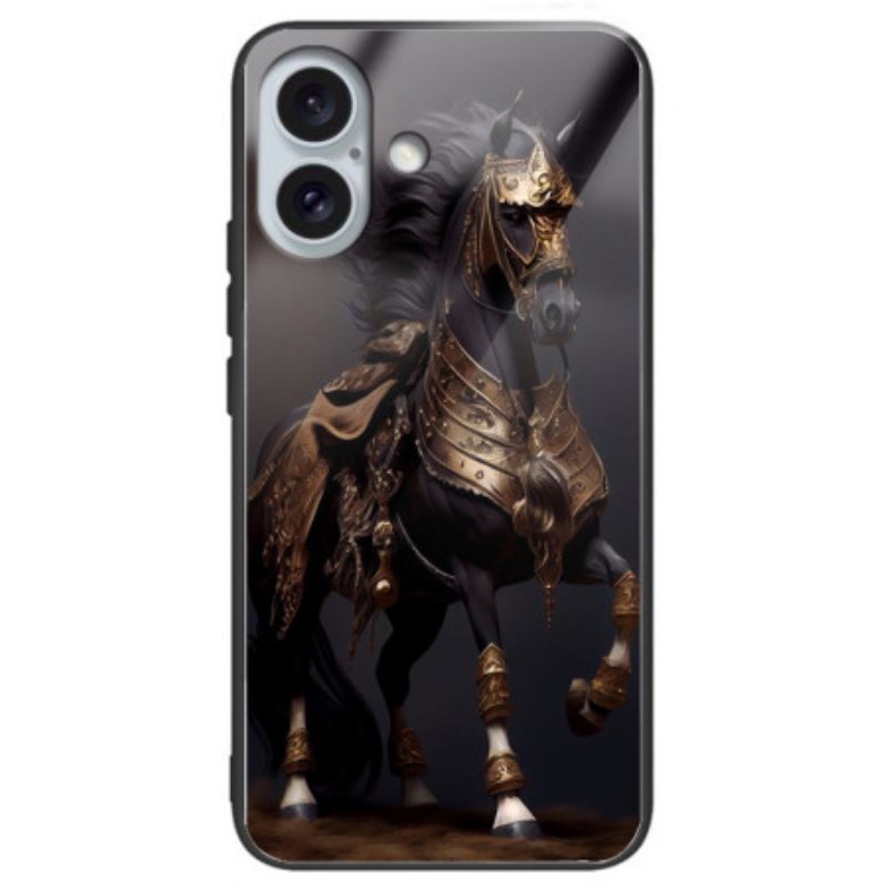 Κάλυμμα iPhone 16 Plus Masked Horse Tempered Glass Σιλικόνης