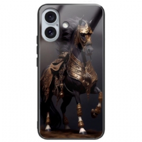 Κάλυμμα iPhone 16 Plus Masked Horse Tempered Glass Σιλικόνης