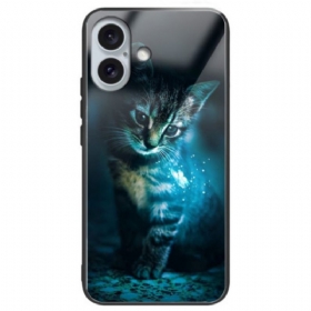 Κάλυμμα iPhone 16 Plus Tempered Glass Cat