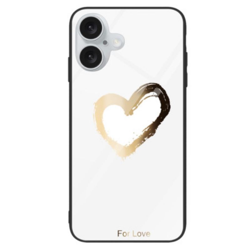 Κάλυμμα iPhone 16 Plus Tempered Glass For Love