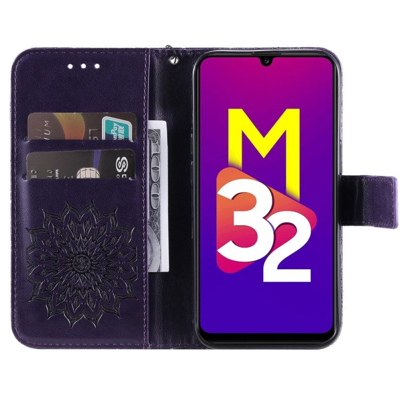 δερματινη θηκη Samsung Galaxy M32 Λουλούδι Ήλιου