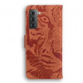 δερματινη θηκη Samsung Galaxy S21 Plus 5G Εκτύπωση Προσώπου Tiger