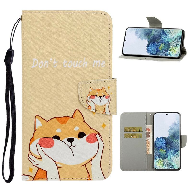 Κάλυμμα Samsung Galaxy S21 Plus 5G με κορδονι Cat Don't Touch Me With Strap