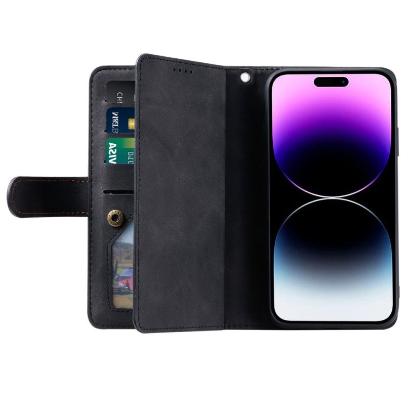 Δερματινη Θηκη iPhone 16 Pro Κάτοχοι Καρτών Wallet 9