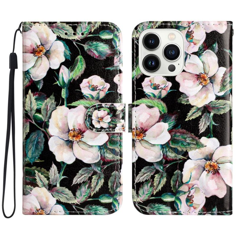 Δερματινη Θηκη iPhone 16 Pro Strap Magnolias