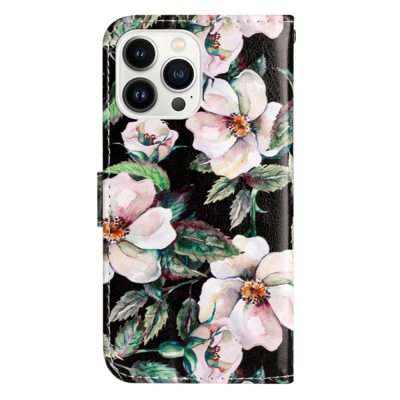 Δερματινη Θηκη iPhone 16 Pro Strap Magnolias