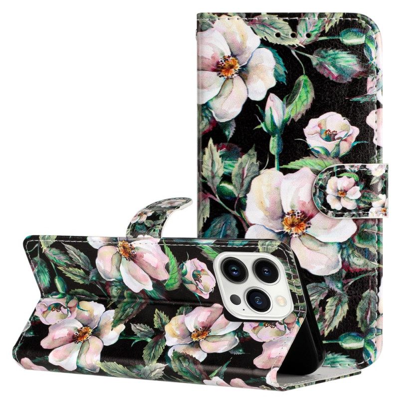 Δερματινη Θηκη iPhone 16 Pro Strap Magnolias