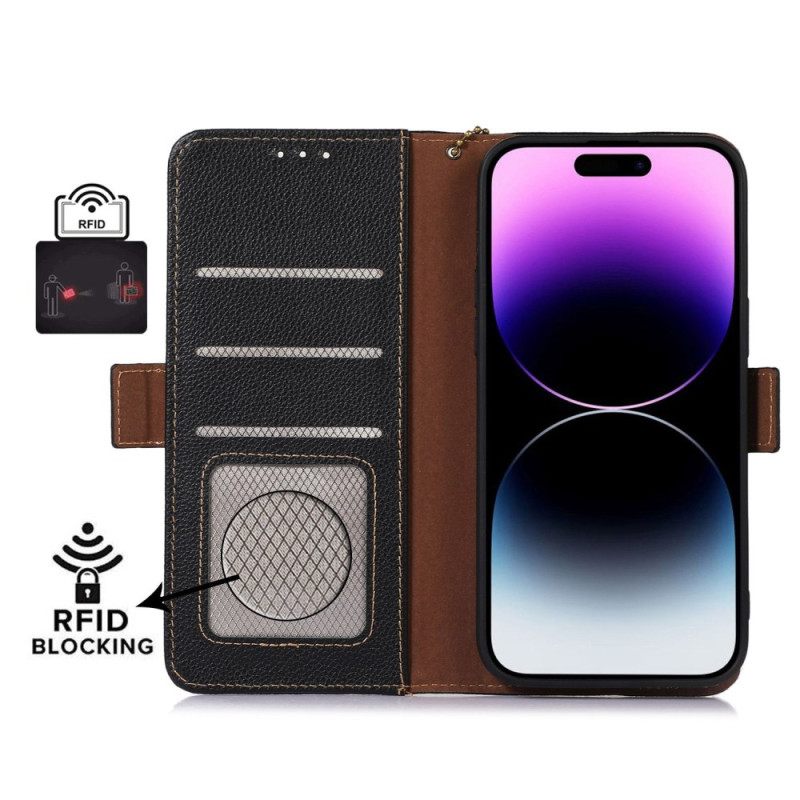 Θηκη Κινητου iPhone 16 Pro Θήκες Κινητών Litchi Texture Leather