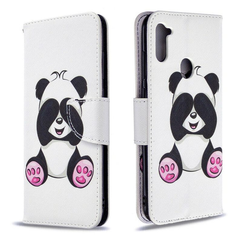 Θήκη Flip Samsung Galaxy M11 Panda Fun