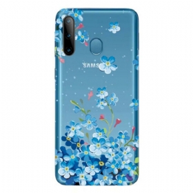 θηκη κινητου Samsung Galaxy M11 Μπλε Λουλούδια