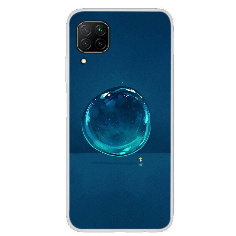 Θήκη Huawei P40 Lite Δέντρο Και Γάτα Με Χάντρα Στο Κορδόνι