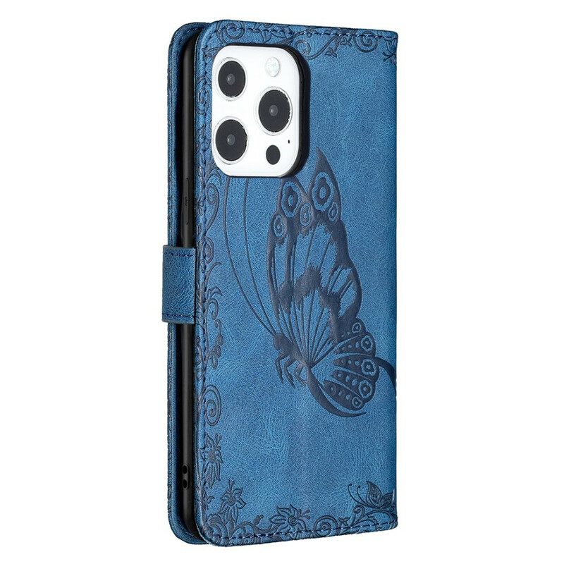 Κάλυμμα iPhone 13 Pro με κορδονι Μπαρόκ Strappy Butterfly