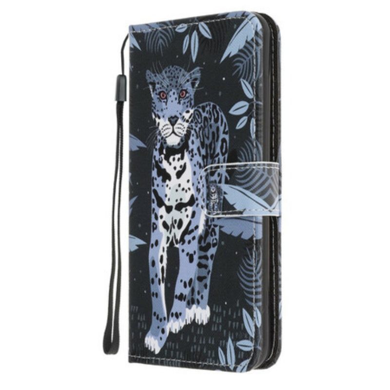 Θήκη Flip iPhone 13 Pro με κορδονι Strappy Leopard